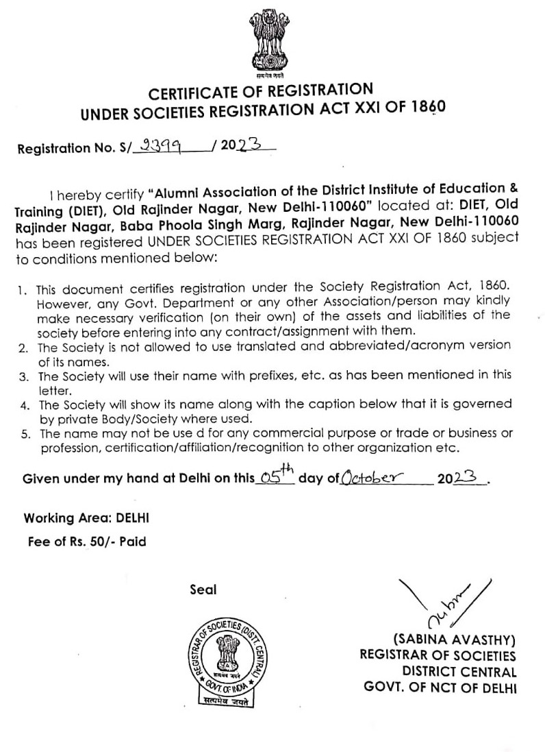 Certificate of Registration